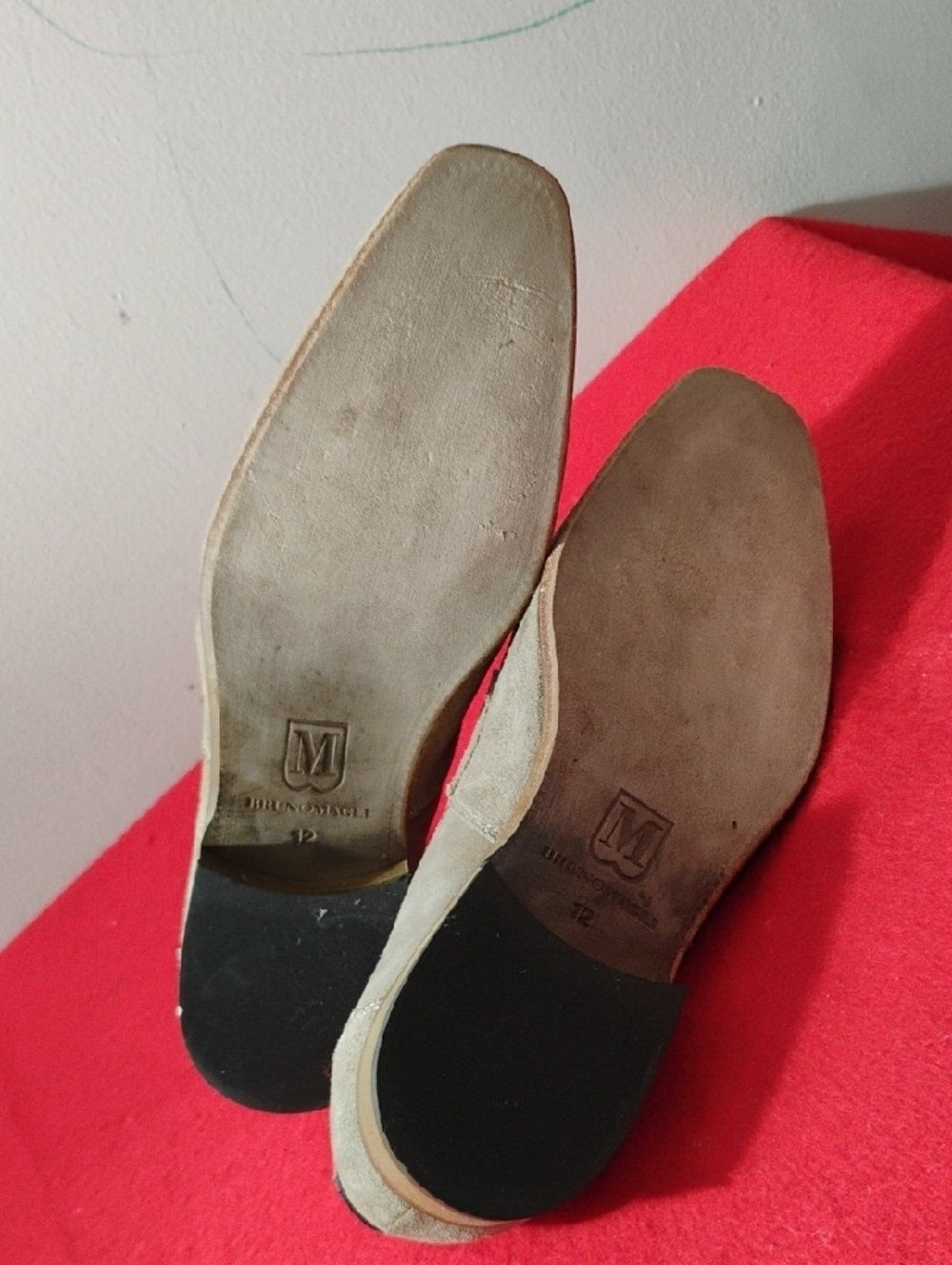 Bruno Magli Men's Suede Penny Loafers in Beige - Picture 7 of 10